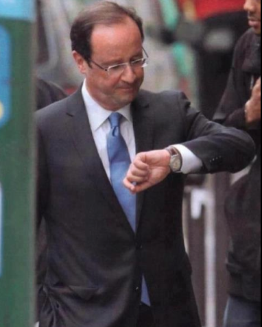 François Hollande et sa montre à l'envers