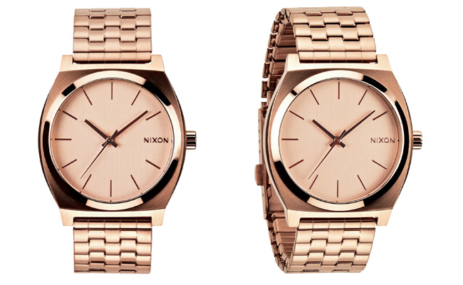 Montre-Nixon-Time-Teller-or-rose-gold