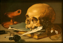Pieter-Claesz-Nature-morte-avec-crâne-et-plume-d'écriture