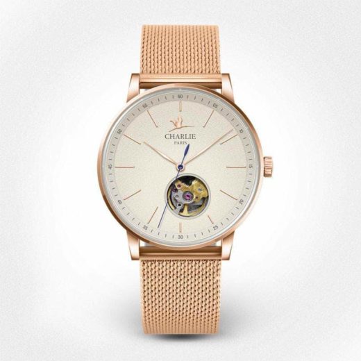 montre-femme-francaise-automatique-or-rose-coeur-ouvert