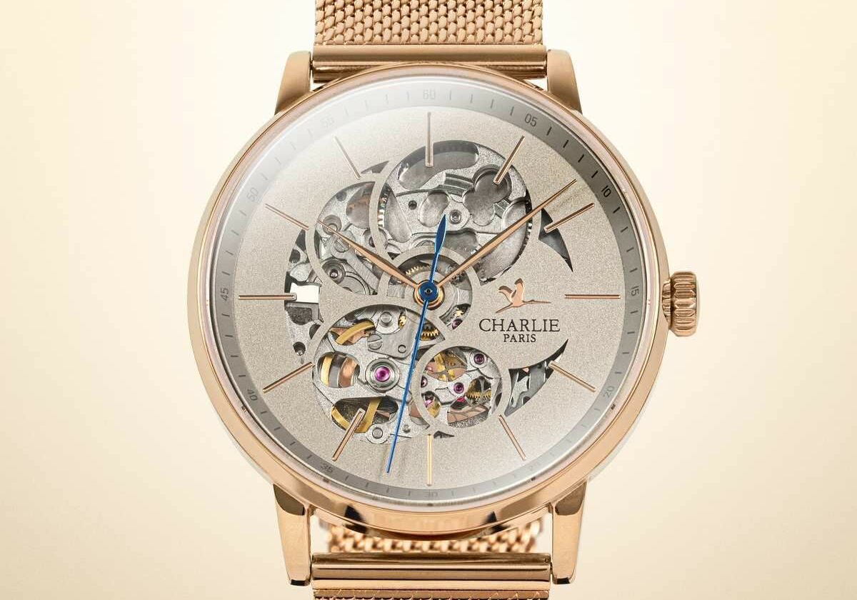 montre squelette automatique femme charlie paris