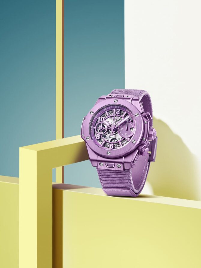 Hublot_Big Bang Unico Summer Purple_portee par Noah Schnapp