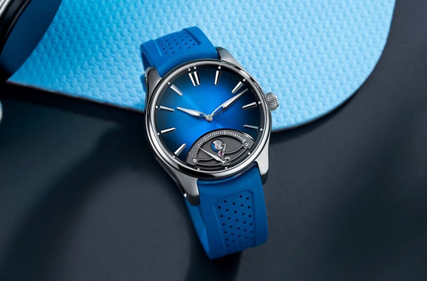 Cadran bleu montre Moser