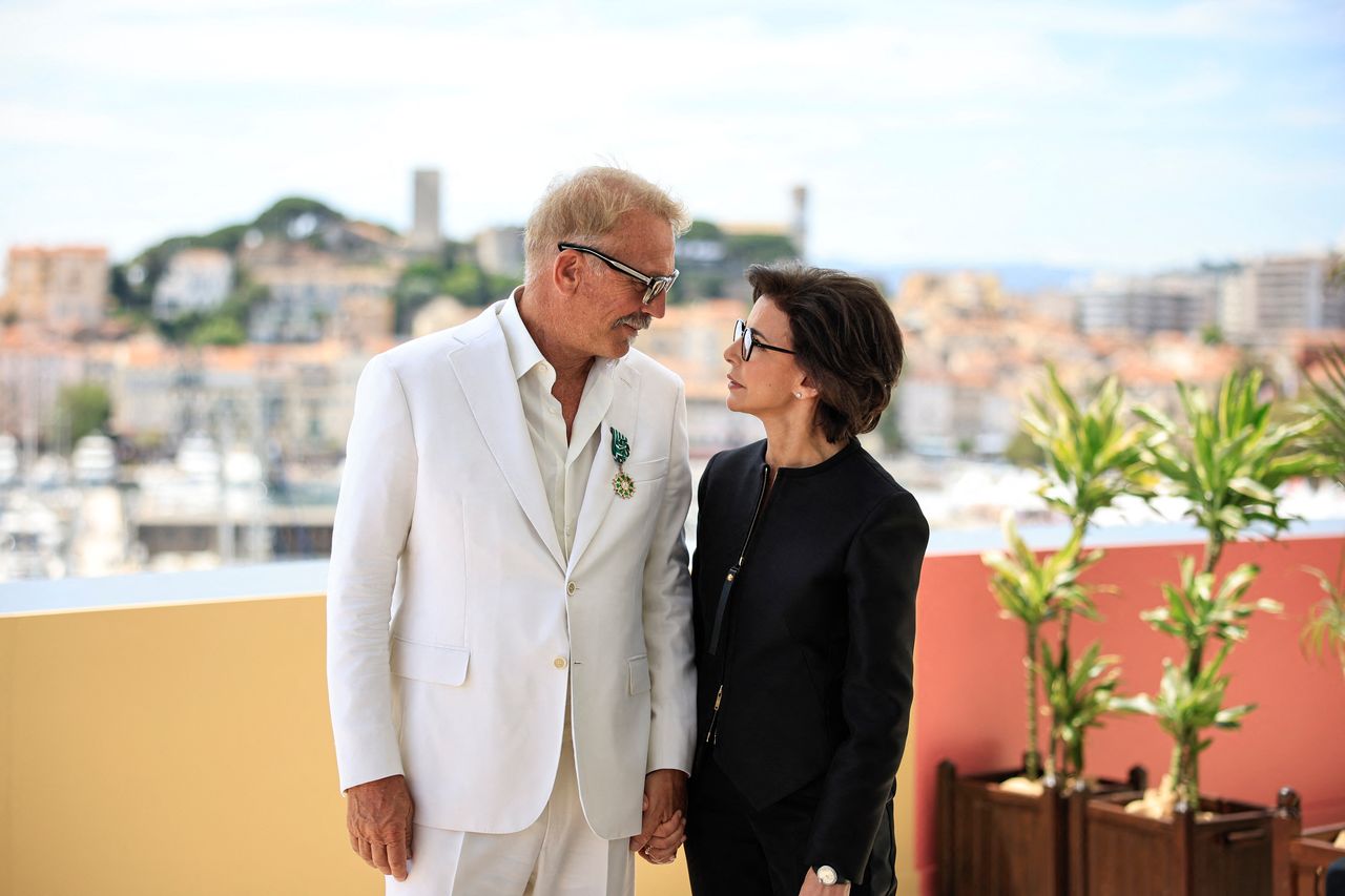 Rachida Dati et Kevin Costner à Cannes