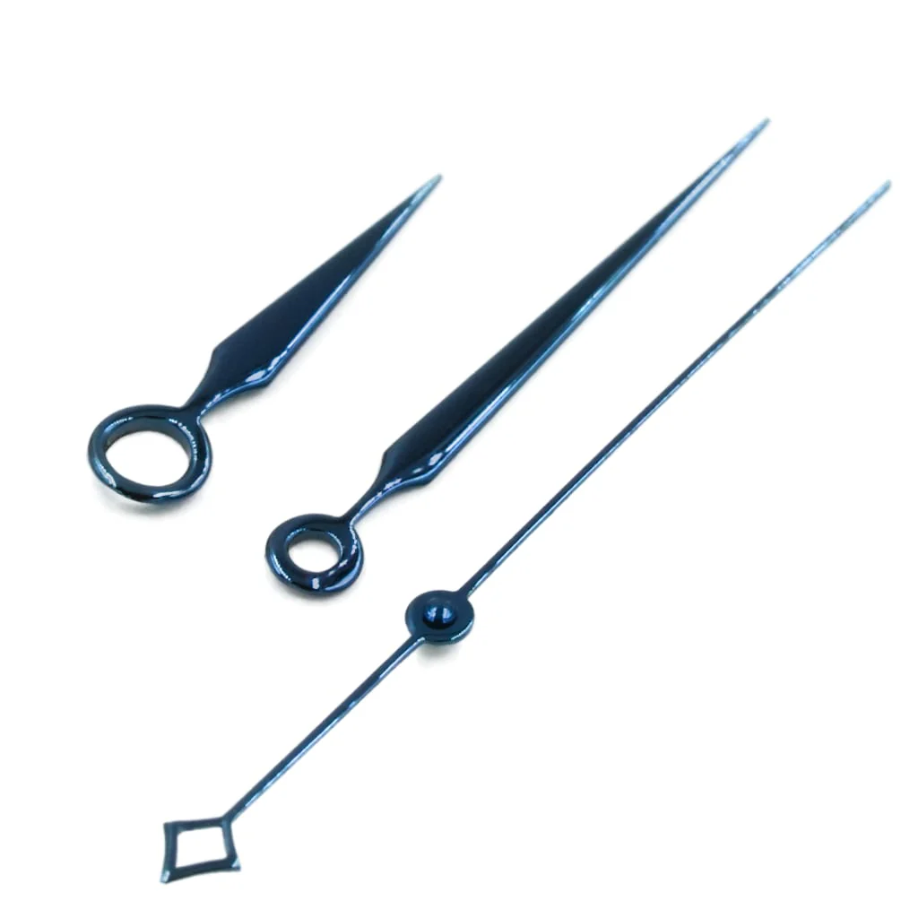 aiguilles montre bleuies à la flamme