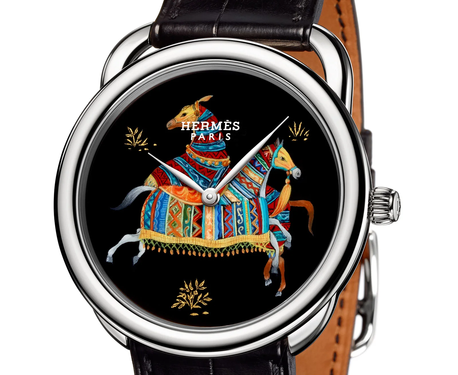 Vue rapprochée de cadran laqué montres horlogerie