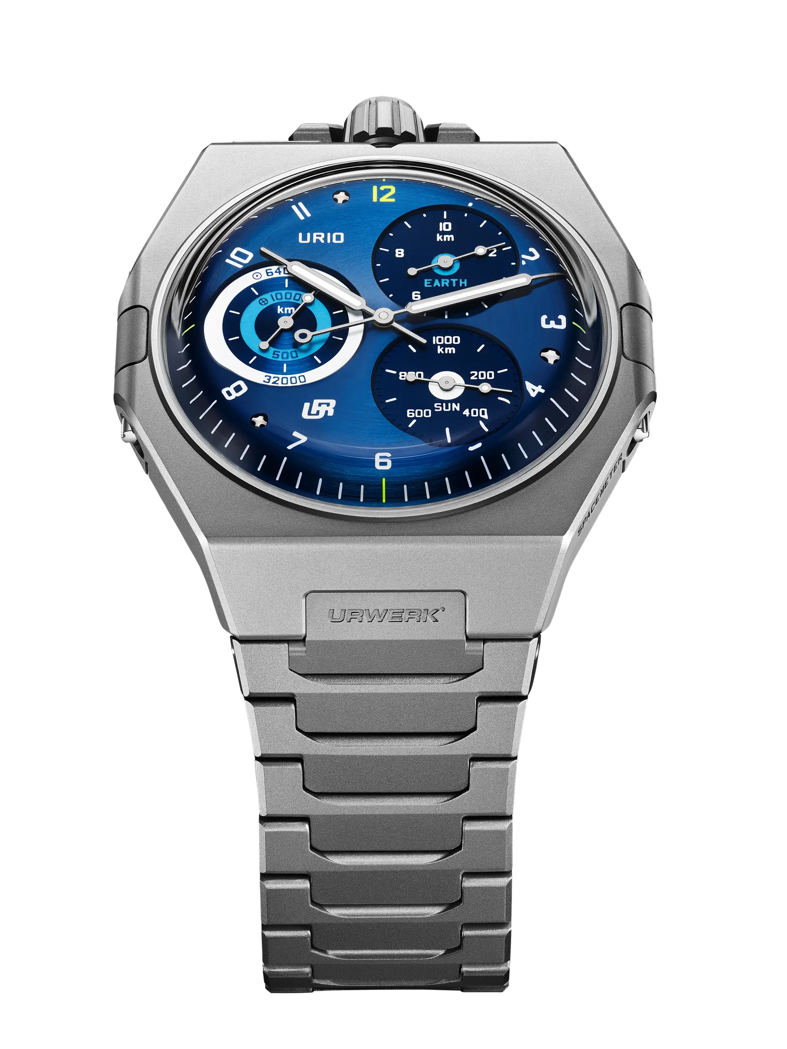 Détails de montre urwerk spacemeter blue
