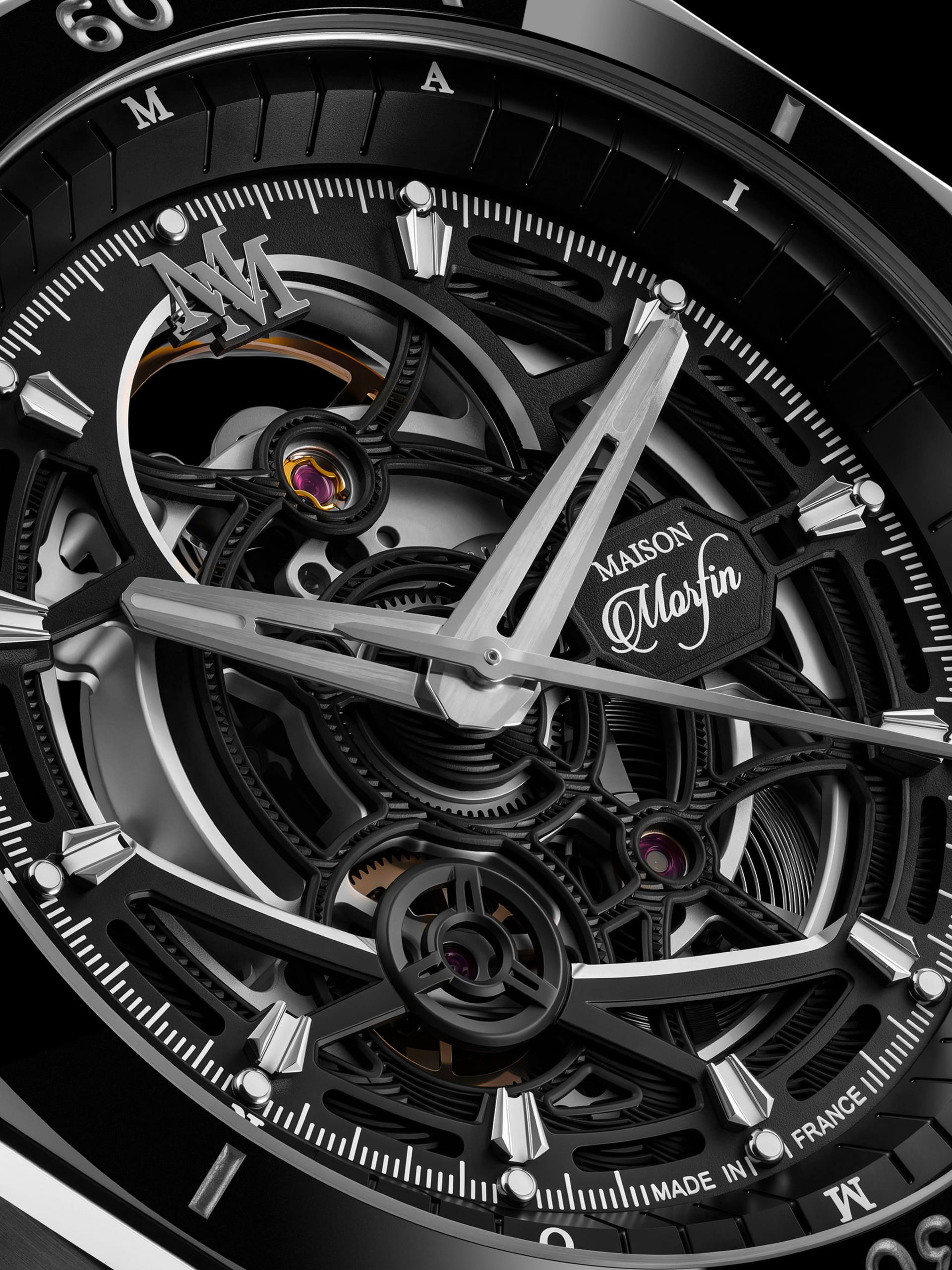watch the one automatique silver macro squelette 3000 euros noir dor doré made in france sw200 swiss made