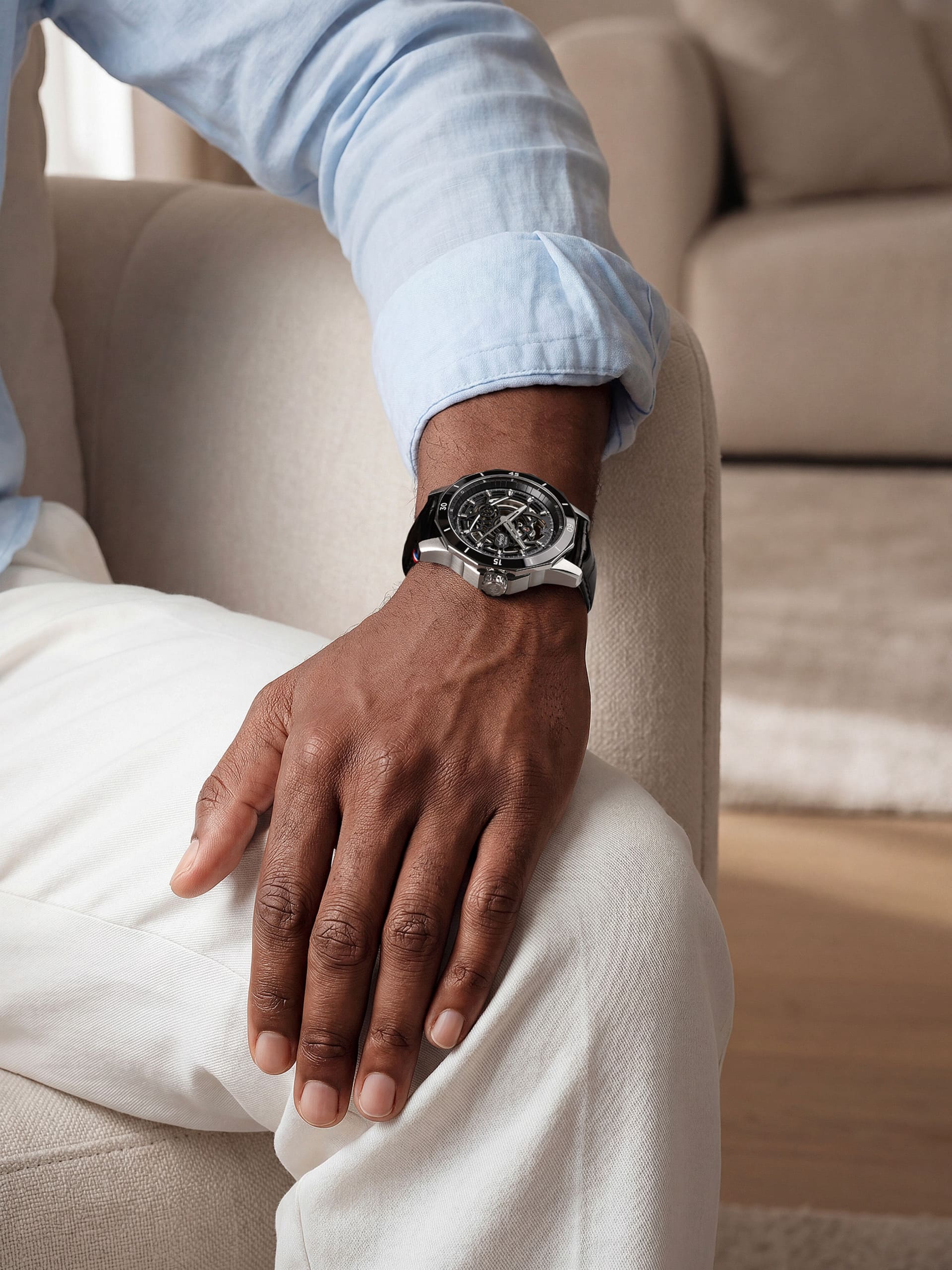 watches weared skeletton the one automatique squelette 3000 euros noir dor doré made in france sw200 swiss made